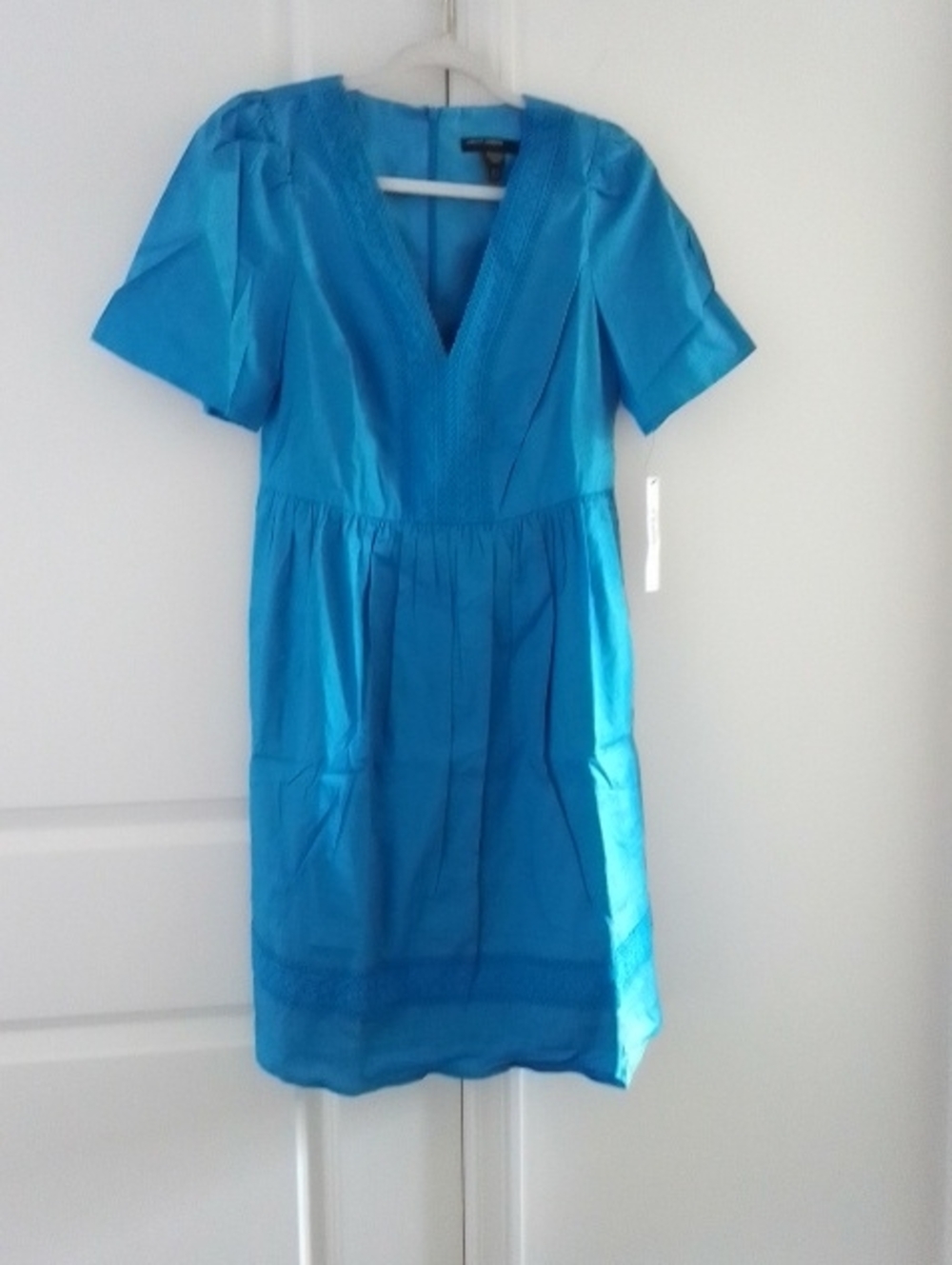 Maggy London Bright Blue Womens' V-Neck Short Sleeve Dress